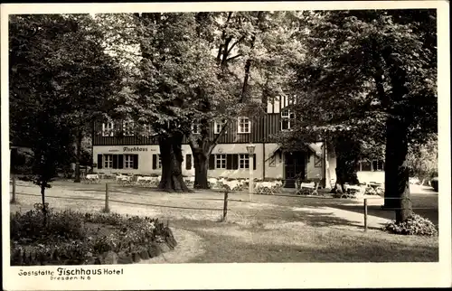 Ak Dresden Neustadt, Gaststätte Fischhaus, Hotel, Sitzplätze