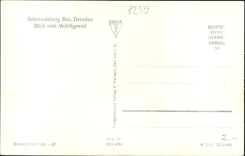 Ak Schmiedeberg Erzgebirge, Teilansicht mit dem Molchgrund
