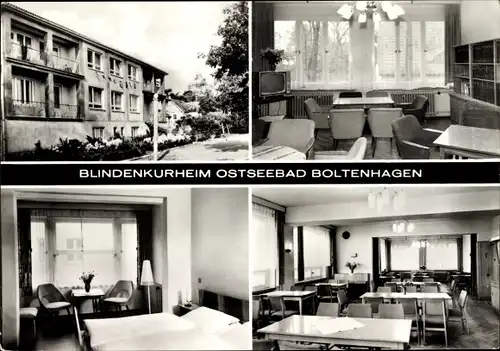 Ak Ostseebad Boltenhagen, Blindenkurheim, Speiseraum, Schlafzimmer