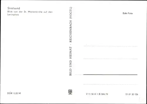 Ak Stralsund in Vorpommern, Blick von der St. Marienkirche auf den Leninplatz, Autos