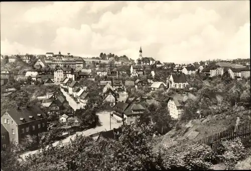 Ak Hartenstein im Erzgebirge Sachsen, Ortsansicht mit Kirche