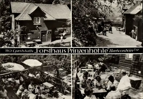 Ak Hartenstein im Erzgebirge Sachsen, HO-Gaststätte Forsthaus Prinzenhöhle, Terrasse