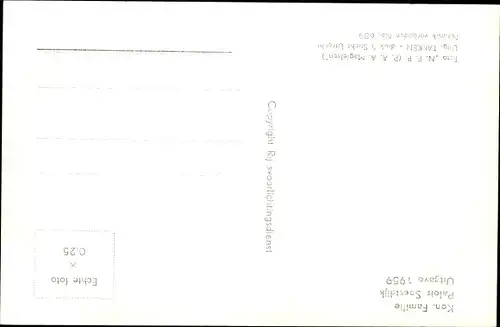 Ak Soestdijk, Juliana der Niederlande, Prinz Bernhard, Töchter, Beatrix, Margriet, Irene, 1959