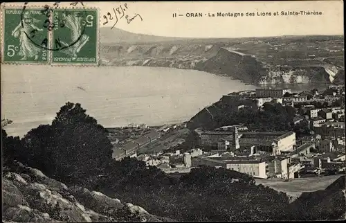 Ak Oran Algerien, La Montagne des Lions et Sainte Thérèse