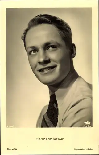 Ak Schauspieler Hermann Braun, Portrait, Ross 3315/1