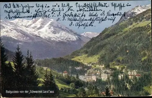 Ak Bad Gastein Badgastein in Salzburg, Ort von der Schwarzen Liesl