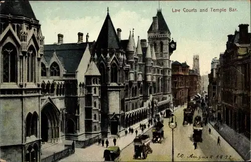 Ak London City England, Law Courts and Temple Bar
