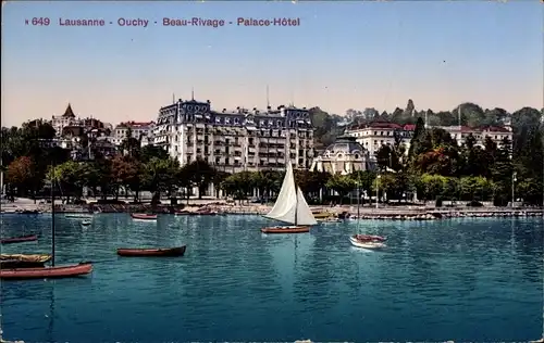 Ak Ouchy Lausanne Kanton Waadt, Beau Rivage, Palace Hôtel