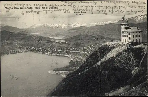 Ak Lugano Kanton Tessin Schweiz, Monte Bré e Lugano