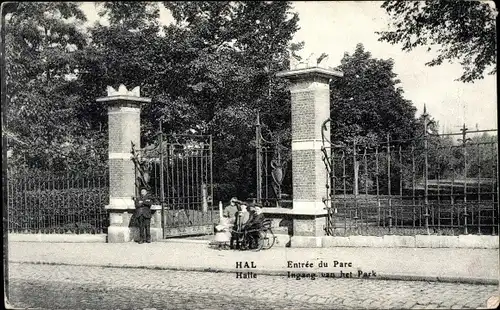 Ak Hal Flämisch Brabant Flandern, Parkeingang