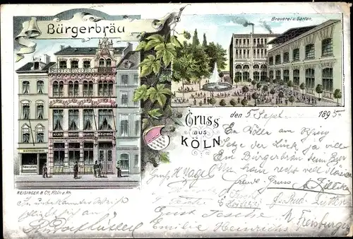 Litho Köln am Rhein, Hotel-Restaurant Bürgerbräu, Brauerei