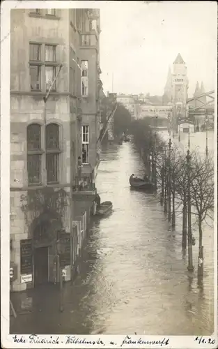 Foto Ak Köln am Rhein, Hochwasser 1920, Friedrich Wilhelmstraße, Frankenwerft