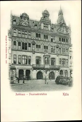 Ak Köln am Rhein, Rathaus Feuerwehrstation, Außenansicht