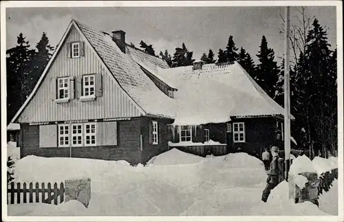 Ak Goslar am Harz, Goslarer Jägerhaus im Winter