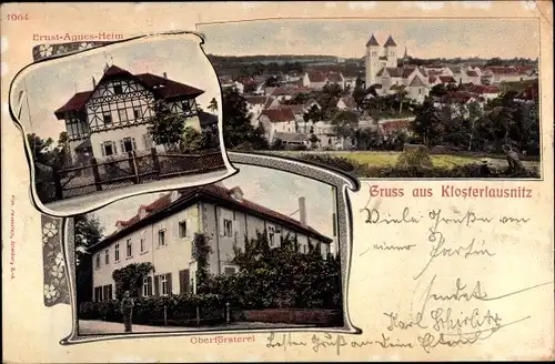 Ak Bad Klosterlausnitz, Ernst Agnes Heim, Oberförsterei, Total