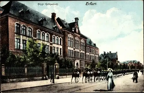 Ak Erfurt in Thüringen, Königliches Gymnasium, Soldatenmarsch