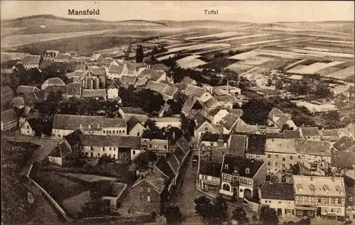Ak Mansfeld im Harzvorland, Totalansicht