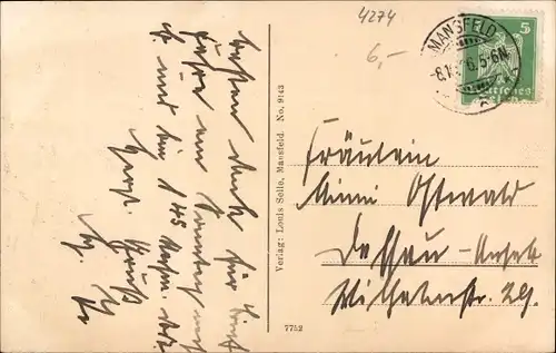 Ak Mansfeld im Harzvorland, Totalansicht