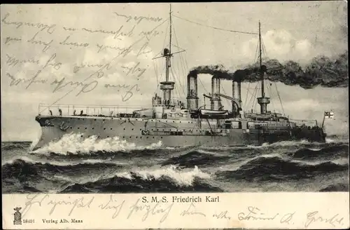Ak Deutsches Kriegsschiff, SMS Friedrich Karl, Linienschiff