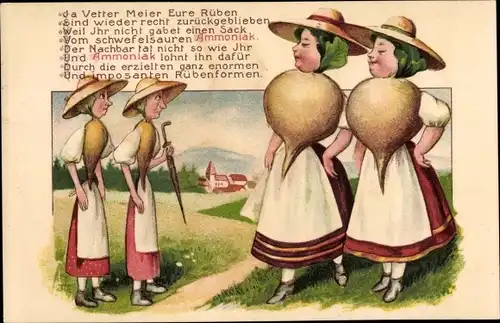 Ak Vermenschlichte Rüben, Ammoniak Dünger