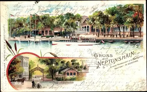 Litho Berlin Treptow Niederschöneweide, Grand Restaurant Neptunshain an der Oberspree