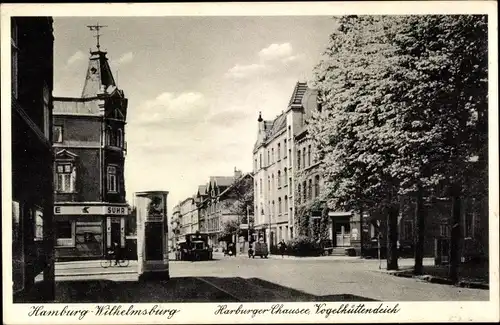 Ak Hamburg Mitte Wilhelmsburg, Harburger Chaussee, Vogelhüttendeich