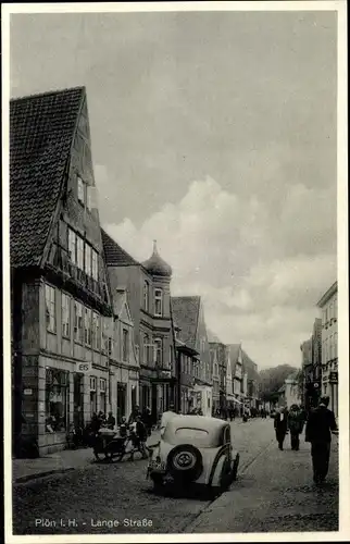 Ak Plön am See Holstein, Lange Straße, Eisdiele