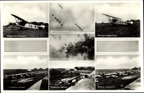 Ak Den Helder Nordholland Niederlande, De Kooy Vliegkamp, Flugzeuge
