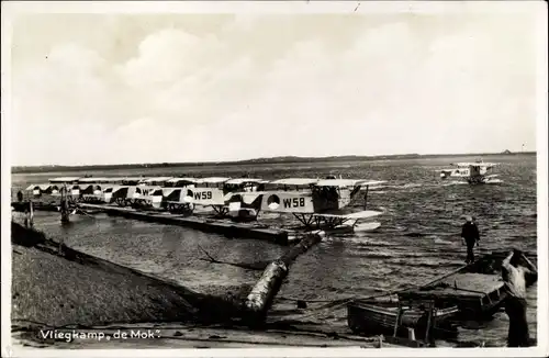 Ak Texel Nordholland, Vliegkamp de Mok, Wasserflugzeuge, Marine Luchtvaartdienst