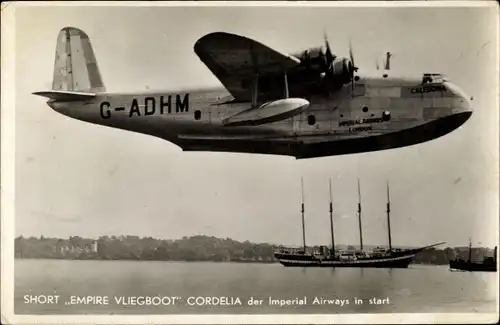 Ak Short Empire Cordelia, Flugboot, Wasserflugzeug, G-ADHM, Caledonia, Imperial Airways
