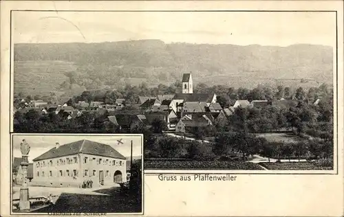 Ak Pfaffenweiler im Breisgau, Gesamtansicht, Gasthaus zur Schnecke