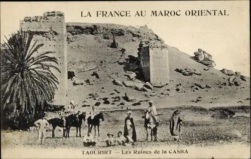 Ak Taourirt Marokko, les ruines de la Casba, Pferde