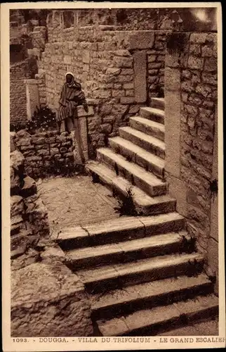 Ak Dougga Tunesien, Villa du Trifolium, Le Grand Escalier