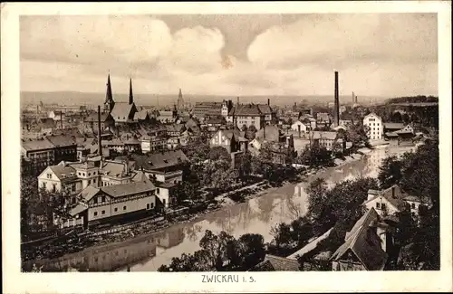 Ak Zwickau in Sachsen, Stadtpanorama