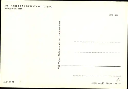 Ak Johanngeorgenstadt im Erzgebirge, Wittigsthaler Hof