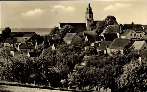 Ak Mutzschen Grimma in Sachsen, Teilansicht mit Kirche