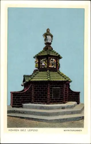 Ak Kohren Sahlis Frohburg in Sachsen, Marktbrunnen