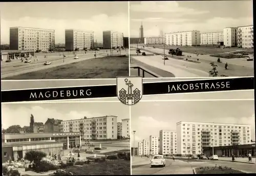 Ak Magdeburg, Neubausiedlung Jakobstraße, Kaufhalle, Plattenbau