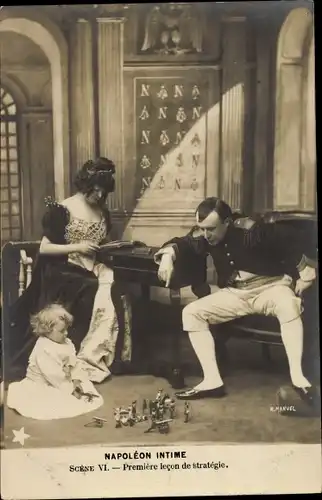 Ak Napoleon Intime, Scene VI., Premiere lecon de straregie