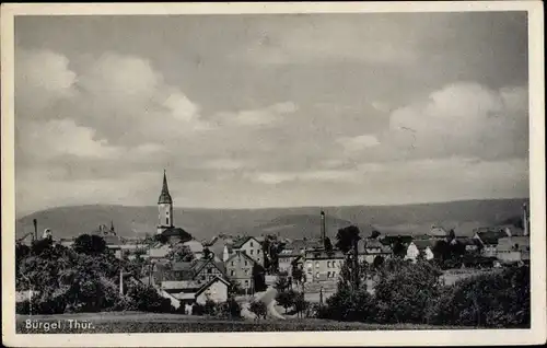 Ak Bürgel in Thüringen, Blick vom Feld auf die Ortschaft