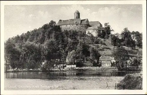 Ak Schönfels Lichtentanne in Sachsen, Blick auf das Schloß