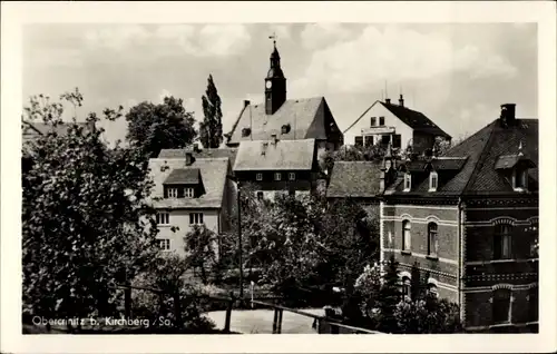 Ak Obercrinitz Crinitzberg, Wohnhäuser, Kirchturm