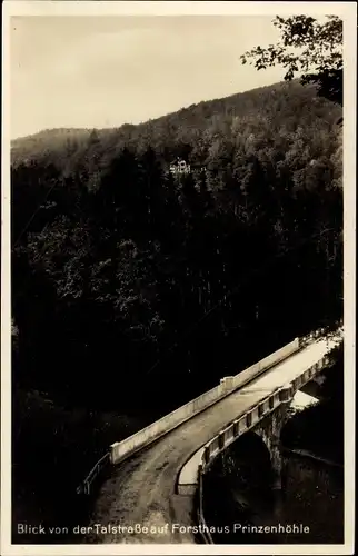 Ak Hartenstein im Erzgebirge, Blick von der Talstraße auf Forsthaus Prinzenhöhe
