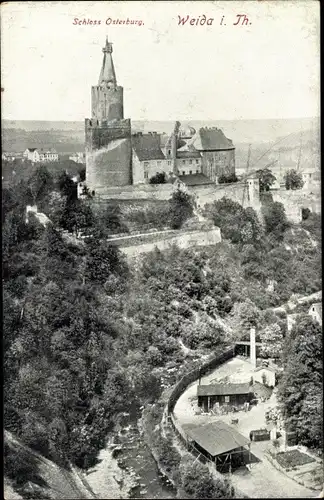 Ak Weida in Thüringen, Blick auf das Schloss Osterburg