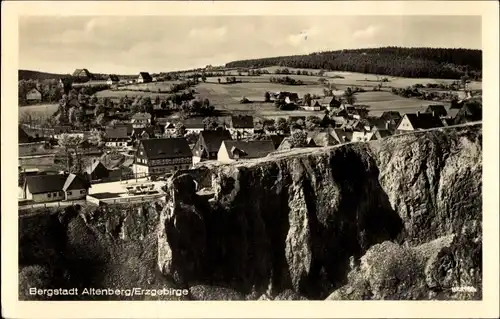 Ak Altenberg im Osterzgebirge, Blick auf den Ort mit Umgebung, Binge