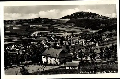 Ak Geising Altenberg im Erzgebirge, Panorama, Kirche