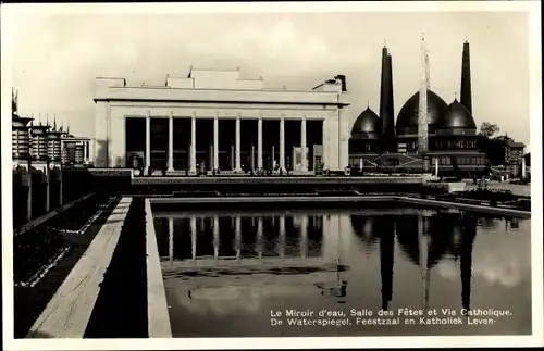 Ak Bruxelles Brüssel, Exposition 1935, De Waterspiegel, Feestzaal en Katholiek Leven