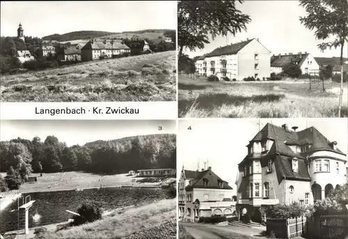 Ak Langenbach Langenweißbach, AWG Siedlung, Waldbad, Rat der Gemeinde