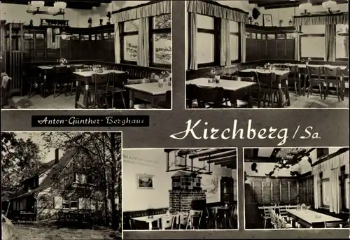 Ak Kirchberg in Sachsen, Anton-Günther-Berghaus, Außenansicht, Innenansichten