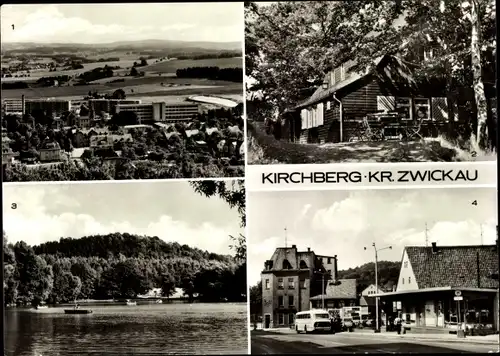 Ak Kirchberg in Sachsen, Blick vom Borberg, HO-Gaststätte Anton-Günther-Berghaus, Pohlteich